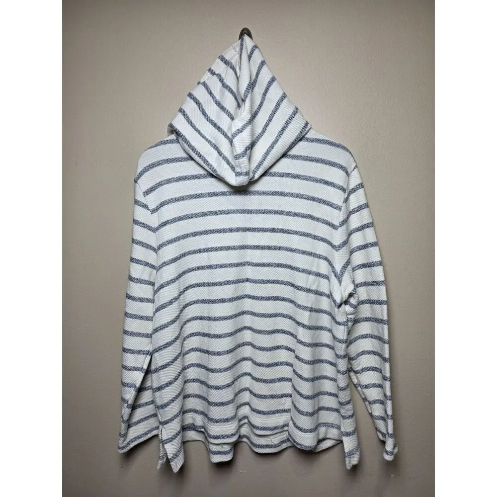 Old Navy Baja Hoodie XL Striped Waffle Knit Beach Pullover Coastal Boho - Picture 3 of 8